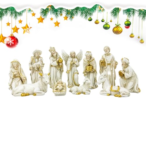 doyandader Weihnachtskrippe Set 11-teilig | Krippe Dekoration - Religiöse Figur für Kirche Kinder Haus Rasen Hof Tür Display Ferienzeit doyandader Weihnachtskrippe Set 11-teilig | Krippe Dekoration - Religiöse Figur für Kirche Kinder Haus Rasen Hof Tür Display Ferienzeit von doyandader