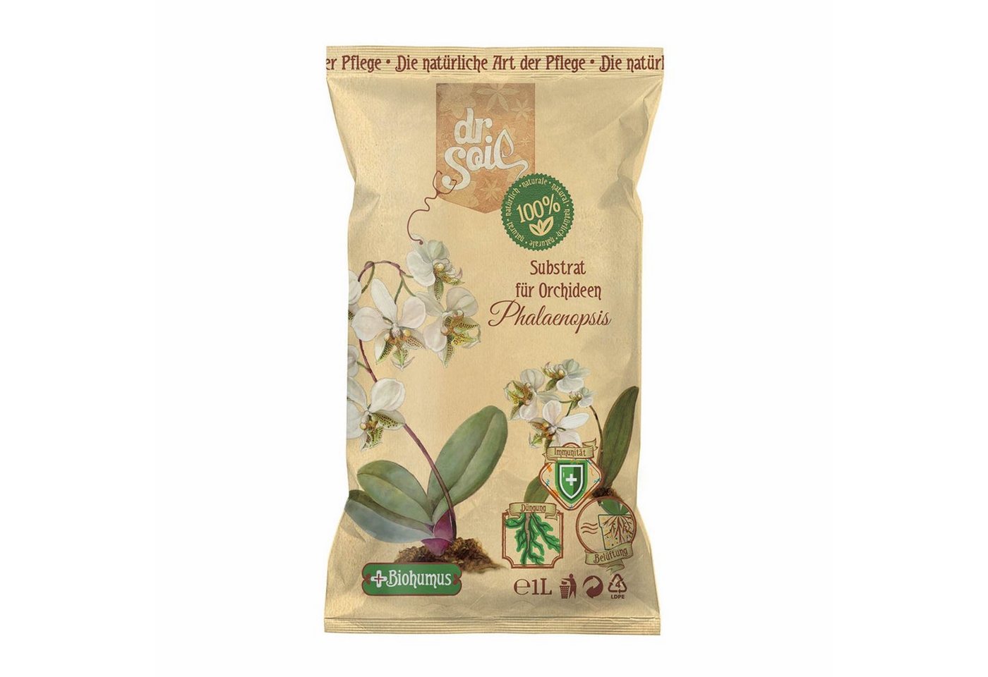 dr. Soil Bio-Erde Dr.Soil Substrat für Orchideen Phalaenopsis 1l beutel, (Packung), 1 Liter von dr. Soil