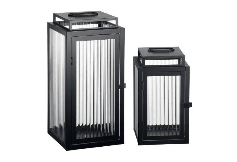 draadwerk® Windlicht Laternen 2er Set mit geriffeltem Glas von draadwerk®