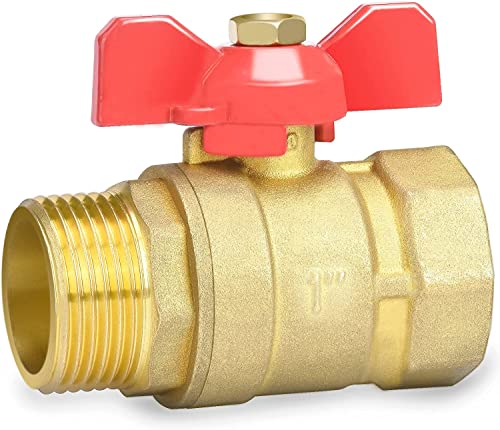 drado Kugelhahn Messing 1 Zoll mit Flügelgriff rot, Kugelhahn 1" IG/AG DN25 PN16 für Wasserleitungen/Wasserhahn drado Kugelhahn Messing 1 Zoll mit Flügelgriff rot, Kugelhahn 1" IG/AG DN25 PN16 für Wasserleitungen/Wasserhahn von drado