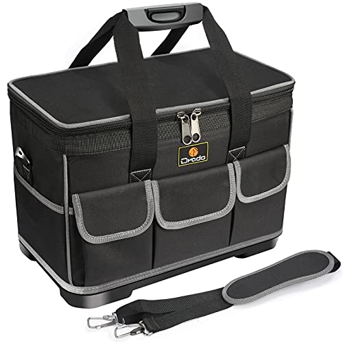 Drado Werkzeugtasche, Professional Wasserdichte Werkzeugtasche, Werkzeugtasche mit verstellbarem Schultergurt (40 x 23 x 28 cm) Schwarz von drado