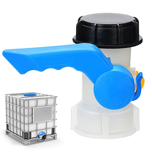 drado IBC Container Klappenhahn DN40 (62mm) Absperrhahn Tank Adapter, IBC Tank Zubehör, IBC Wassertank Adapter Universal Klappenhah für Wassertank von drado
