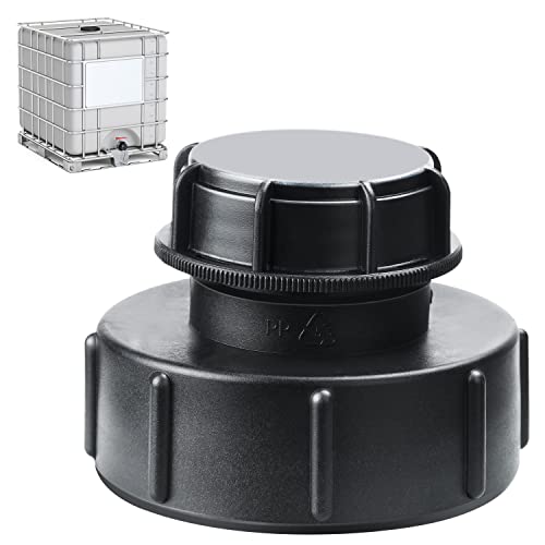 drado IBC Tank Adapter S100x8 Zu Reduzierung S60x6 Grobgewinde mit Tankabdeckung Endkappe IBC Kappe für IBC Regenwassertanks von drado