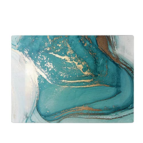 dragonaur-home decor Tischset, leicht, kratzfest, rechteckig, Cyan, öldicht, läuft nicht ein, 8 Stück von dragonaur-home decor