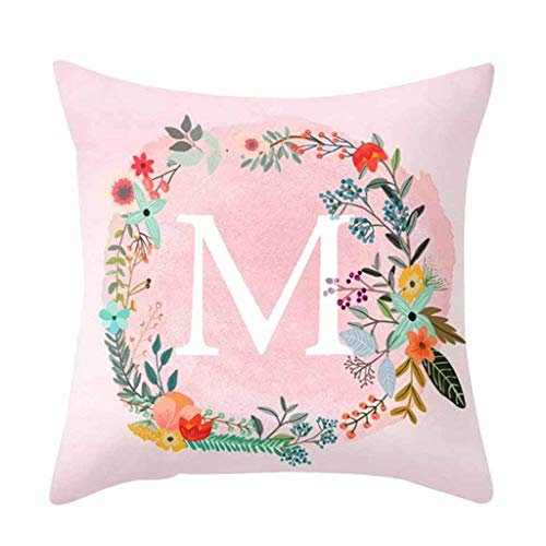 dragonaur Kissenbezug mit rosa Buchstaben, für Sofa, Bett, Auto, Heimdekoration, Größe M (einfarbig) von dragonaur