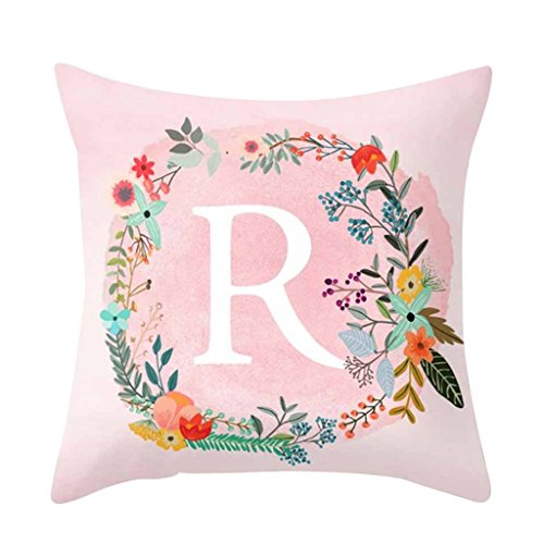 dragonaur Kissenbezug mit rosa Buchstaben, für Sofa, Bett, Auto, Heimdekoration, Größe R (einfarbig) von dragonaur