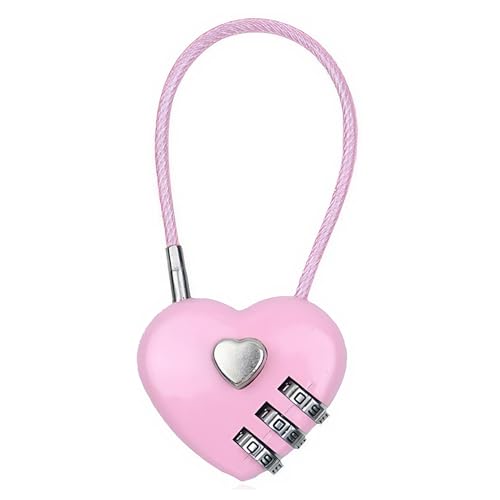 drburpily 2 teiliges Set, Mini Kombinationsschloss, stilvoll und langlebig, korrosionsbeständige Aufbewahrungsboxen, Geschenke, Reisetaschen, Fitnessstudios, Outdoor, Rosa, 06U (50CM) von drburpily