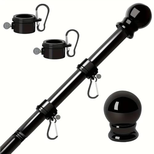 drburpily Edelstahl Kit für den Außenbereich, Veranda ° Halterung, geeignet für Haus und Wohnwände, die meisten Größen perforierter Flaggen, Schwarz von drburpily