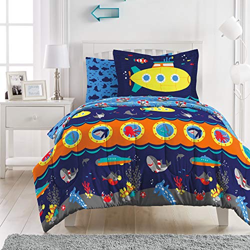 dream FACTORY Kids 7-Piece Complete Bed Set Leicht zu waschende, superweiche Mikrofaser-Bettwäsche, Polyester, Marineblaues U-Boot, Full dream FACTORY Kids 7-Piece Complete Bed Set Leicht zu waschende, superweiche Mikrofaser-Bettwäsche, Polyester, Marineblaues U-Boot, Full von dream FACTORY