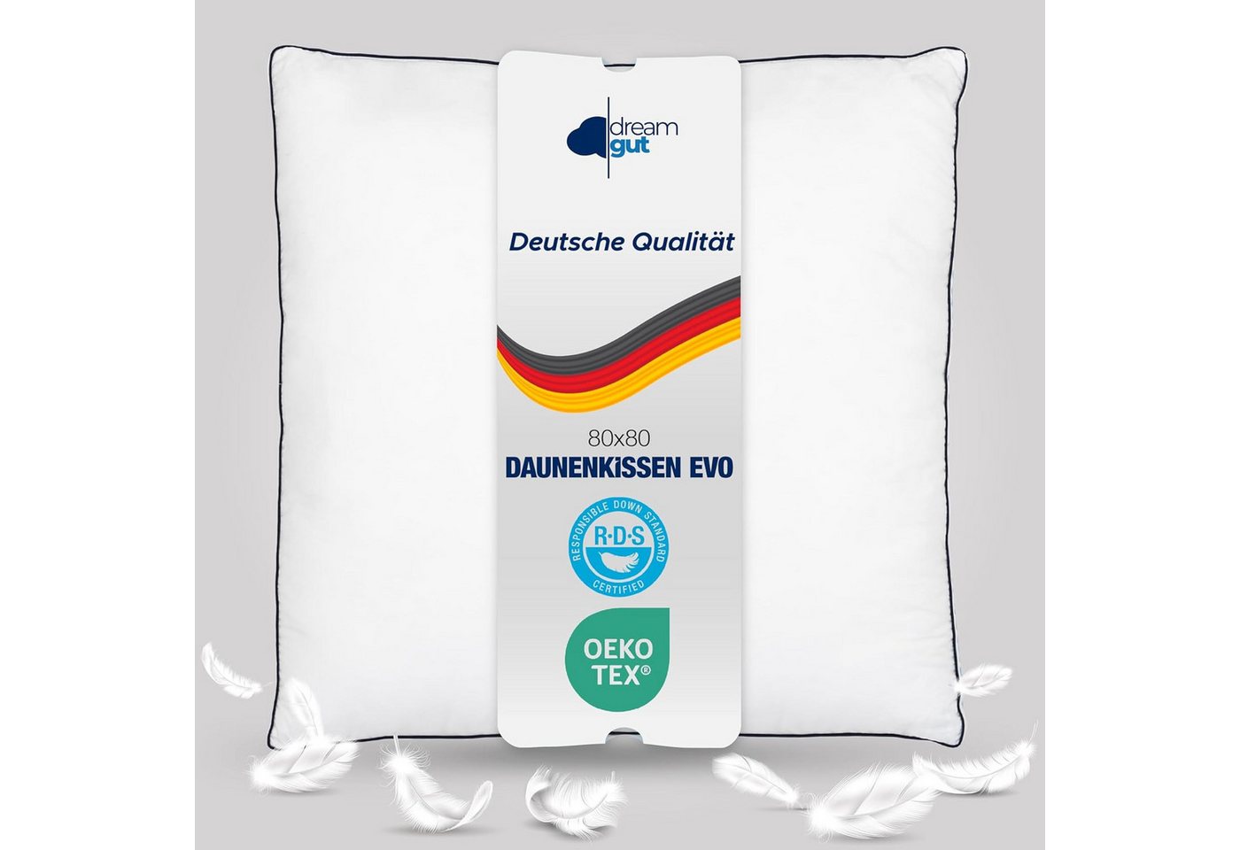 dream gut Daunenkissen innovatives High-End Fusionskopfkissen mit % 15 Federn, Antiallergisch dream gut Daunenkissen innovatives High-End Fusionskopfkissen mit % 15 Federn, Antiallergisch von dream gut
