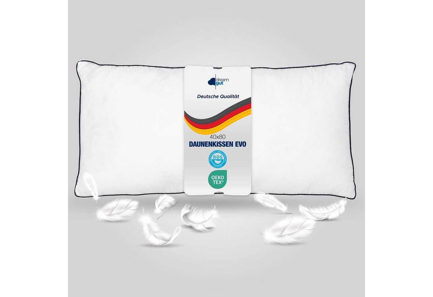 dream gut Daunenkissen innovatives High-End Fusionskopfkissen mit % 15 Federn, Antiallergisch dream gut Daunenkissen innovatives High-End Fusionskopfkissen mit % 15 Federn, Antiallergisch von dream gut