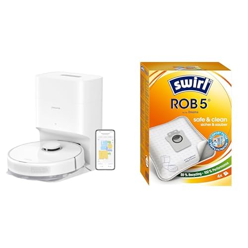 dreame D10 Plus Gen 2 Staubsauger + 4 Swirl ROB5 Staubsaugerbeutel - Perfekte Kombination für Sauberkeit & 99,99% Feinstaubfilterung von dreame