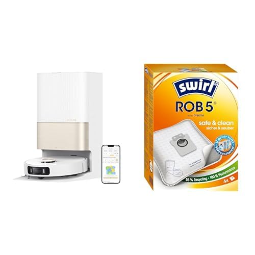 dreame X30 Ultra Staubsauger + 4 Swirl ROB5 Staubsaugerbeutel - Perfekte Kombination für Sauberkeit & 99,99% Feinstaubfilterung von dreame