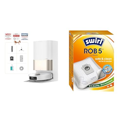 dreame X40 Ultra Complete Staubsauger + 4 Swirl ROB5 Staubsaugerbeutel - Perfekte Kombination für Sauberkeit & 99,99% Feinstaubfilterung von dreame