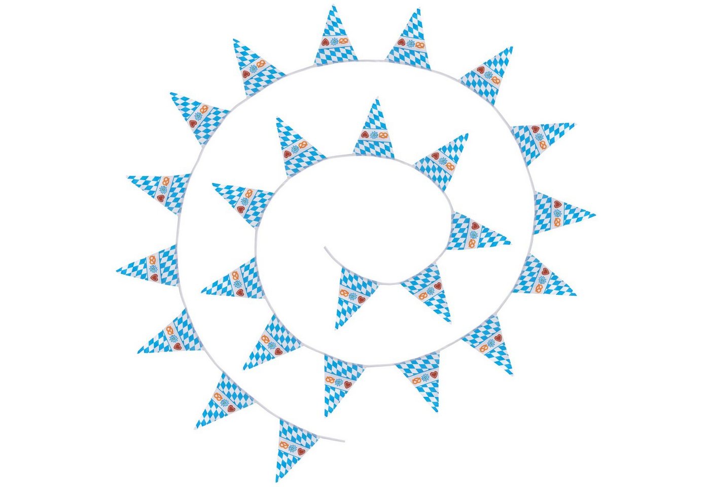 dressforfun Girlande Wimpelkette mit Rautenmuster blau-weiß und von dressforfun