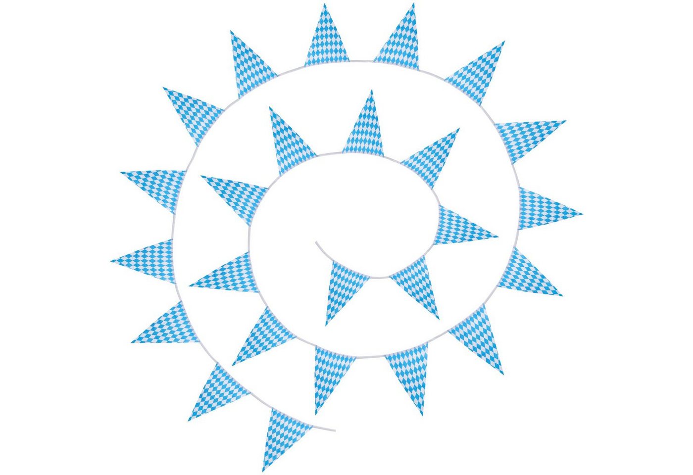 dressforfun Girlande Wimpelkette mit Rautenmuster blau-weiß von dressforfun