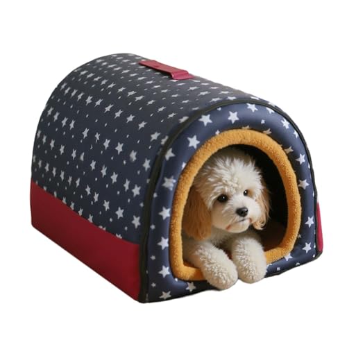 2-in-1 Hundehütte & Großes Hundebett - Weiches, Wärmendes Iglu-Bett Mit Abnehmbarer Waschbarer Bezug Für Hunde Und Katzen, rutschfeste & Faltbare Haustierhöhle von driattie