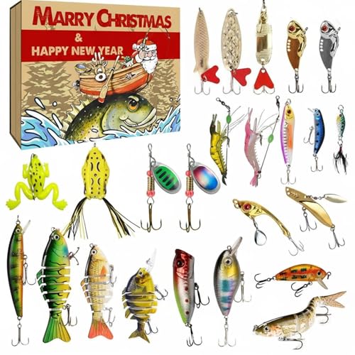 Angeln Adventskalender 2025, Angelköder Set 24 Tägiger Weihnachts Countdown Kalender, Für Angelfreunde, Papa Und Männe Angeln Adventskalender 2025, Angelköder Set 24 Tägiger Weihnachts Countdown Kalender, Für Angelfreunde, Papa Und Männe von driattie
