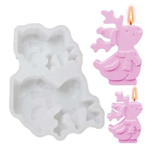 Elch Silikonform Zum Gießen - Weihnachts Gießform Für Kerzen, Seife & Dekoration, Mehrfach Verwendbare Silikonform Für Weihnachten, Halloween Und Ostern von driattie