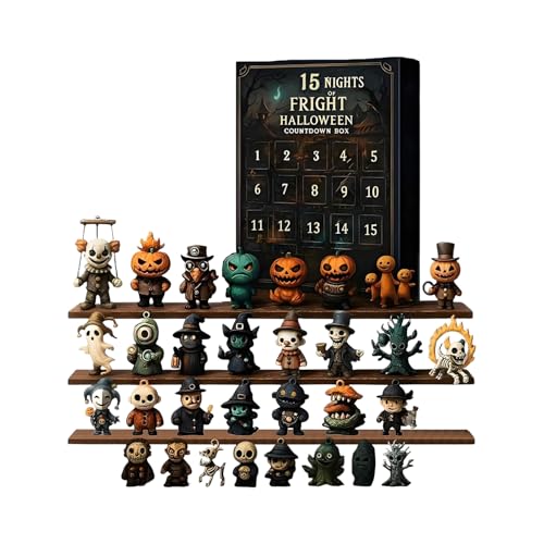 Halloween Adventskalender - 31-tägige Halloween Countdown Box Mit Figuren, Horror Halloweens Adventskalender Set Mit Figuren, Gruselige Puppen Sammler Countdown Kalender Halloweens Dekoration von driattie
