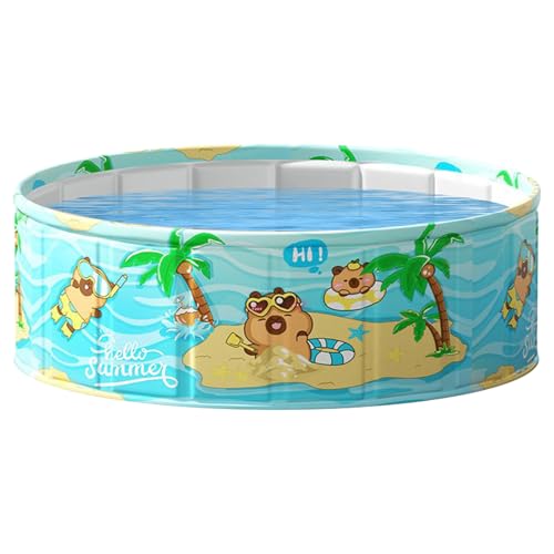 Klappbarer Aufblasfreier Pool Für Erwachsene, PVC Cartoon Capybara FaltbarerPool Kinder Erwachsene | Heavy Dut Hunde Schwimmbecken Für Outdoor, Garten Und Hinterhof von driattie