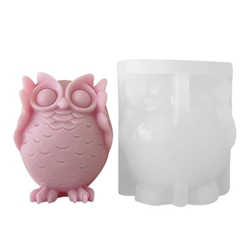 driattie 3D-Eulenformen, 3D-Eulen-Silikonform | Wiederverwendbare Seifenform Silikonform | Antihaftbeschichtete Harzgussform, Kerzenform für Kerze, Schokolade, Seifenstück, Gips von driattie