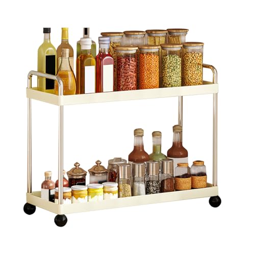 driattie Badezimmer Vanity Organizer | 2-Etagen Gewürzregal Organizer - Platzsparende Ablage für Schminkplatz Studentenzimmer Speisekammer Schreibtisch Kaffeetheke Unter Waschbecken Bad Küche von driattie