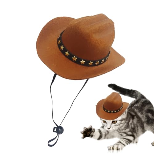 driattie Cowboyhut für Haustiere, Cowboy-Kostüm, Zubehör für Hunde und Katzen, Party-Zubehör, Cosplay-Kappen für den täglichen Gebrauch, Karneval, Halloween, Urlaub, Western-Motto-Partys von driattie