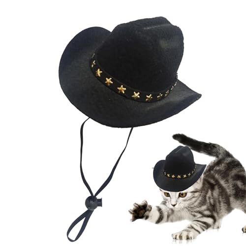 driattie Cowboyhut für Katzen | Cowboy-Kostümhut für kleine Haustiere, Hunde und Katzen, Party-Zubehör, Cosplay-Kappen für den täglichen Gebrauch, Karneval, Urlaub, Halloween, Weihnachten von driattie