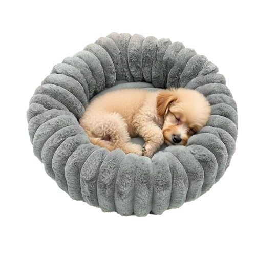 driattie Donut Hundebett Für Mittelgroße Hunde - Waschbares Katzenbett Mit Rutschfester Unterseite, Flauschig & Beruhigendes Anti-Angst Hundebetten Für Innen von driattie