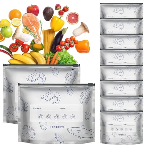 driattie Foil Beutel, Mehrfach Wiederverwendbare Stehfähige Frischhaltebeutel Mit Zip Verschluss Und Beschriftungsfläche, Für Lagerung Von Obst Fleisch Meeresfrüchten Kühlschrank Camping driattie Foil Beutel, Mehrfach Wiederverwendbare Stehfähige Frischhaltebeutel Mit Zip Verschluss Und Beschriftungsfläche, Für Lagerung Von Obst Fleisch Meeresfrüchten Kühlschrank Camping von driattie