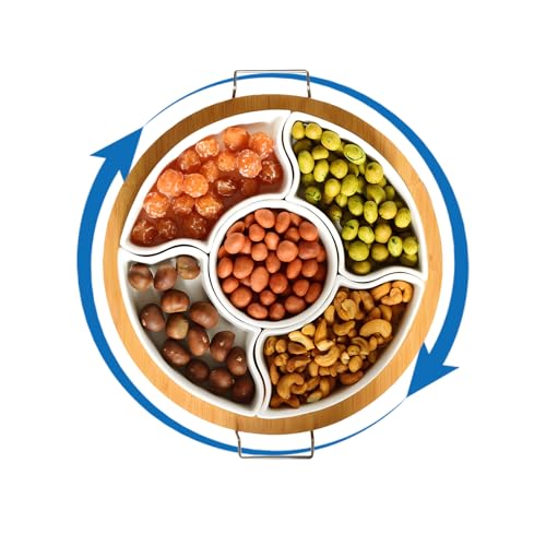 driattie Geteilte Servierplatte | Drehteller Aufbewahrungsorganizer Drehbare Snack-Platte,5-Fach Aufbewahrungsorganizer Platte Für Charcuterie Käse Nüsse Kracker Chips driattie Geteilte Servierplatte | Drehteller Aufbewahrungsorganizer Drehbare Snack-Platte,5-Fach Aufbewahrungsorganizer Platte Für Charcuterie Käse Nüsse Kracker Chips von driattie