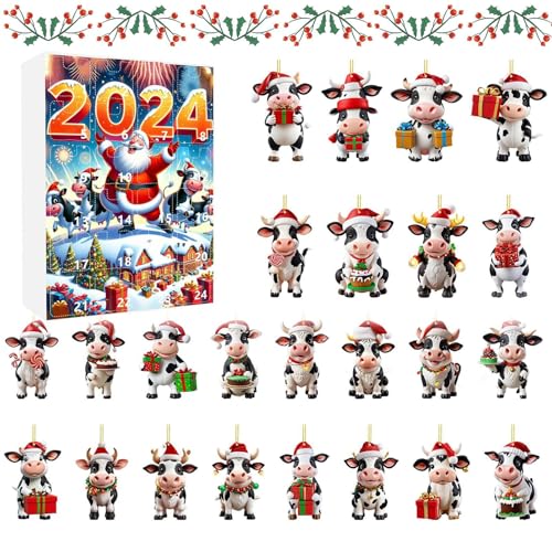 driattie Kalender Adventsschmuck,24 Türchen Hängbare Kuh Deko Countdown Kalender | 2D Acryl Festtagsanhänger für Lehrer Gemeindemitglieder Familienbindung Klassenraum Jugendliche Schulveranstaltungen driattie Kalender Adventsschmuck,24 Türchen Hängbare Kuh Deko Countdown Kalender | 2D Acryl Festtagsanhänger für Lehrer Gemeindemitglieder Familienbindung Klassenraum Jugendliche Schulveranstaltungen von driattie