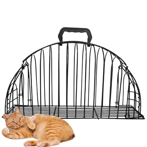 driattie Katzenkäfig Katzenpflege und Badekäfig, Mesh Metall Haustier Multifunktionales Fellpflege-Werkzeug für Indoor Kätzchen Welpen Reise Zuhause Auto Fahrt von driattie
