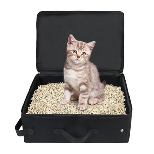 driattie Tragbare Katzentoilette, Reise Katzentoilette Tragbar, wasserdichte Katzentrage Mit Deckel & Griff Für Zuhause Camping Outdoor von driattie