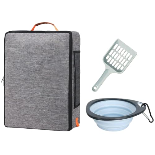 driattie Tragbare Katzentoilette | Klappbare Katzentoilette Kratzfest,Wasserdicht Mit Deckel Und Tragegriff Leckgeschützt Leicht Zu Transportieren Faltbar Für Auto Flugzeug Und Road Trip - Für Reisen von driattie