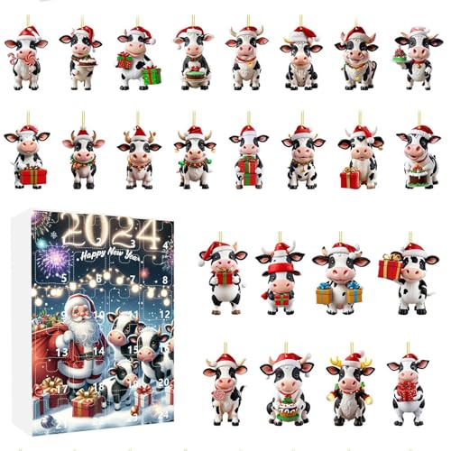 driattie Weihnachtsornament Adventskalender | 24 Türchen Hängbare Kuh Deko Countdown Kalender,2D Acryl Wohnkultur Für Festtage Veranstalter Schulaktivitäten Familienzeit Kinder Pädagogen driattie Weihnachtsornament Adventskalender | 24 Türchen Hängbare Kuh Deko Countdown Kalender,2D Acryl Wohnkultur Für Festtage Veranstalter Schulaktivitäten Familienzeit Kinder Pädagogen von driattie