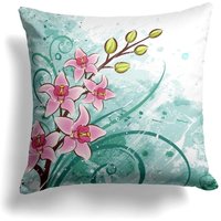 Pink & Grün Aquarell Floral/Individuelle Dekorative Wohndekor Innen Oder Außen Kissenbezug Plus Kissen Für Sofa, Bett Couch von driipify