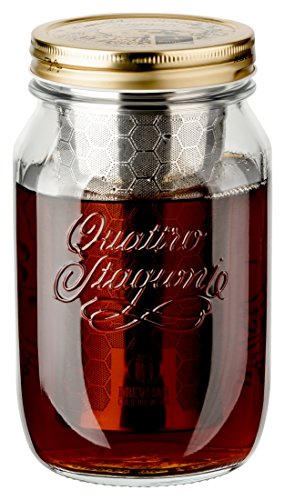 dripdrip BREWJAR Cold Brew Coffee Jar, professionelle Kaffeemaschine für kalt gebrühten Kaffee - frei von Plastik, ultrafeiner doppellagiger Filter aus Edelstahl (1 Liter) von dripdrip