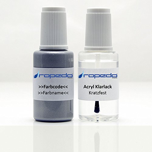 dropedo Lackstift Set NH-B38M MAT ALTAIR SILVER METALLIC 20ml + Klarlack 20ml von dropedo