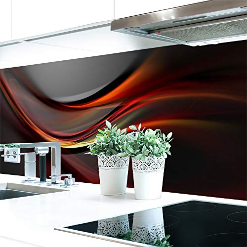 Küchenrückwand Abstrakt Dunkel Premium Hart-PVC 0,4 mm selbstklebend - Direkt auf die Fliesen, Größe:220 x 60 cm von DRUCK-EXPERT