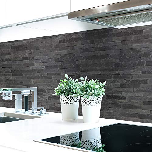 DRUCK-EXPERT Küchenrückwand Steinwand Dunkel Premium Hart-PVC 0,4 mm selbstklebend - Direkt auf die Fliesen, Größe:280 x 60 cm DRUCK-EXPERT Küchenrückwand Steinwand Dunkel Premium Hart-PVC 0,4 mm selbstklebend - Direkt auf die Fliesen, Größe:280 x 60 cm von DRUCK-EXPERT