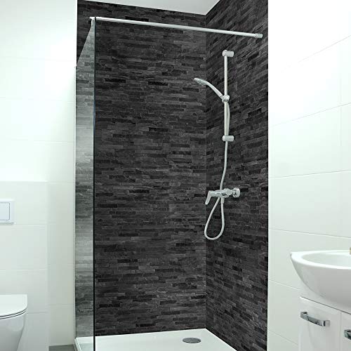 DRUCK-EXPERT Premium Duschrückwand 0,4 mm selbstklebendes Hart-PVC, Größe:2 x B 103 x H 240 cm Hochformat, Muster:Steinwand dunkel DRUCK-EXPERT Premium Duschrückwand 0,4 mm selbstklebendes Hart-PVC, Größe:2 x B 103 x H 240 cm Hochformat, Muster:Steinwand dunkel von DRUCK-EXPERT