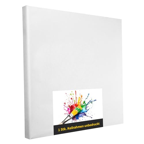 Keilrahmen Set aus 1 Stück in 80x80 cm, weiße Künstlerleinwand aus Polyester, zum Bemalen, fertig bespannt, geeignet für Acrylfarben oder Textilfarben, DIY Projektbedarf für Maler und Künstler Keilrahmen Set aus 1 Stück in 80x80 cm, weiße Künstlerleinwand aus Polyester, zum Bemalen, fertig bespannt, geeignet für Acrylfarben oder Textilfarben, DIY Projektbedarf für Maler und Künstler von druck.de