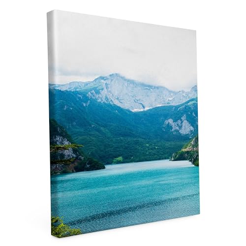 Keilrahmen bedruckt, Wandbild auf Künstler Leinwand, matter Kunstdruck, Stabiler Holzrahmen mit kratzfestem 280g Canvas bespannt, Motive zum Thema Natur (30x40cm - Bergsee) von druck.de