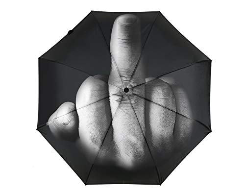 ACE Select Mittelfinger Regenschirm Neuheit Regenschirm – Funny Valentinstag Geschenke für ihn – wasserdicht Faltbarer Regenschirm für Sonne Regen Tage – Creative Geschenk für Geburtstag – Schwarz von ds. distinctive style