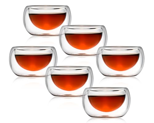 ds. distinctive style Teetassen Set Doppelwandig Borosilikatglas 6 Stücke Teegläser Geschenk, 50ml von ds. distinctive style