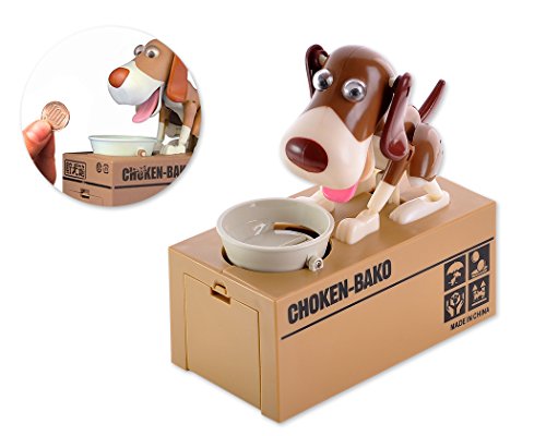 ds. distinctive style Hundesparschwein Spardose Hund Frisst Geld Hungriger Hund Piggy Bank Geld Sparen Feld Essen Münze Munching Spielzeug Kinder von ds. distinctive style