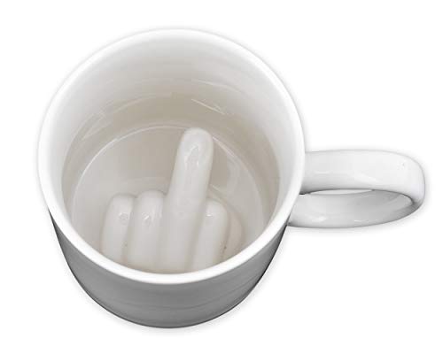 ds. distinctive style DSstyles Kaffeetasse 350ml Mittelfinger Becher Kaffeebecher Keramik Cup Neuheit Geschenk - Weiß von ds. distinctive style