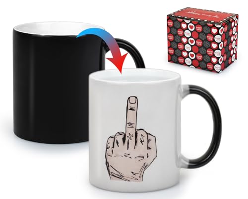 ds. distinctive style Farbwechselnde Tasse, magische Tasse für Sublimation, Keramik-Mittelfinger-Kaffeetasse, 11 oz/320 ml, für lustige Weihnachtsgeschenke zum Geburtstag von ds. distinctive style